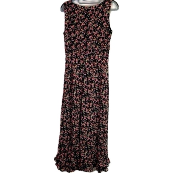 Talbots 👗 Women’s  100% Silk Floral Maxi Dress with Ruffled Hem Size 6 👗 - Picture 2 of 11